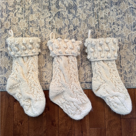 Target Other - Target Cream Knit Christmas Stockings